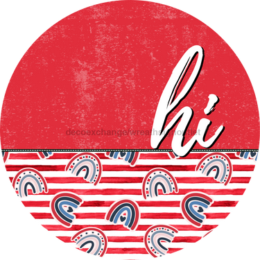 Patriotic Door Hanger Hi Dco - 01543 - Dh 18’ Round Wood